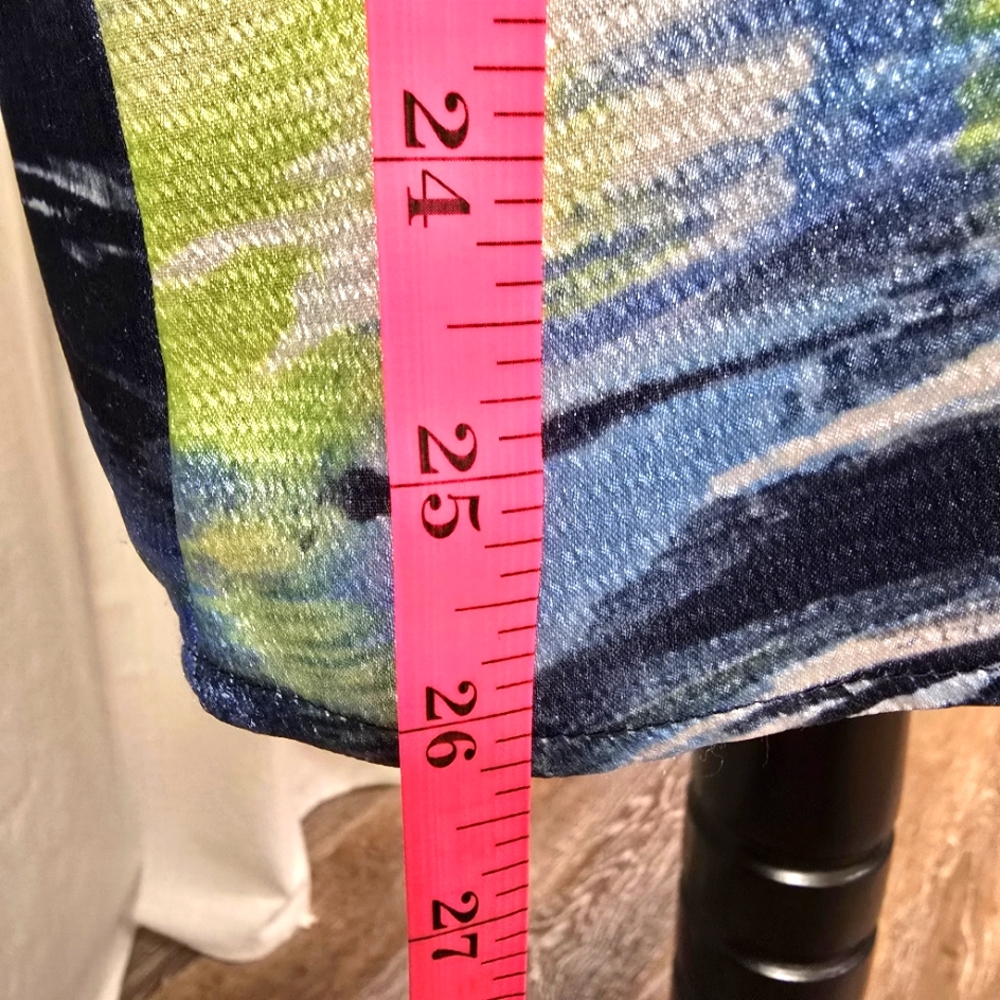 2/$30 Chicos Blue & Green Womens Pullover Top Size 1 - Picture 3 of 10